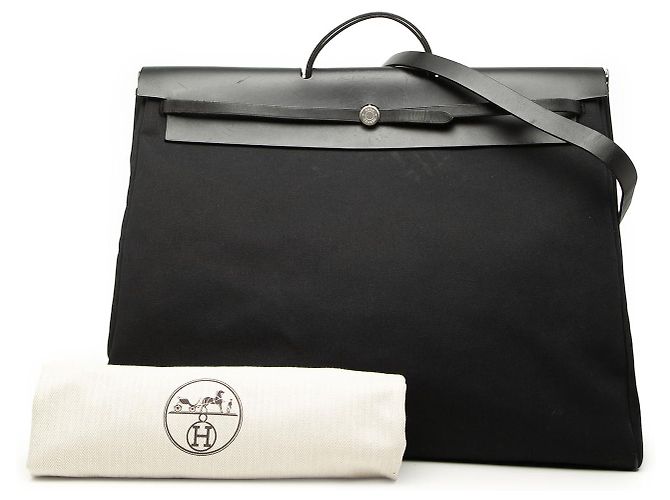 Hermès Black Toile Herbag TGM Schwarz - Ansicht 8