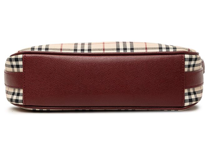 Borsa a tracolla in tela Burberry Beige House Check - vista 3