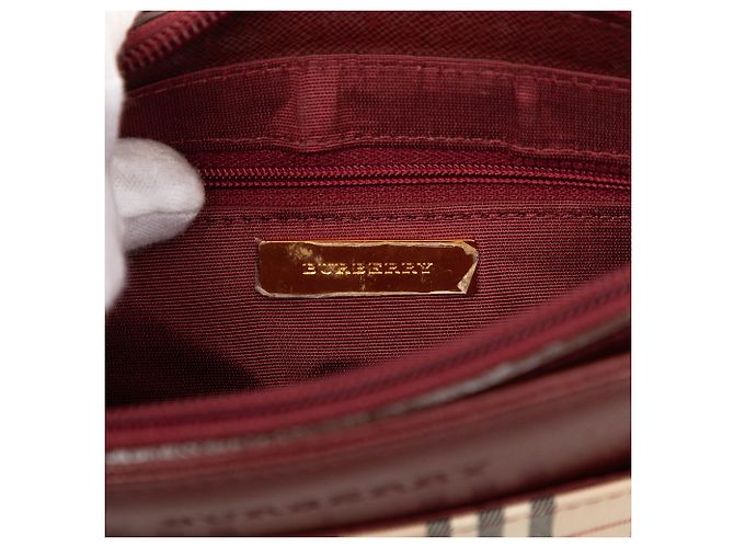 Borsa a tracolla in tela Burberry Beige House Check - vista 5