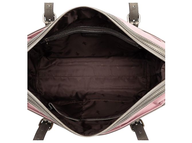 Tote de lona Burberry rosa com padrão Nova Check e acabamento em couro - vista 4