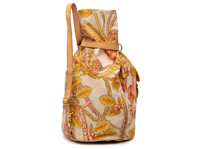 LOEWE Beige Botanical Printed Canvas Backpack - view 2