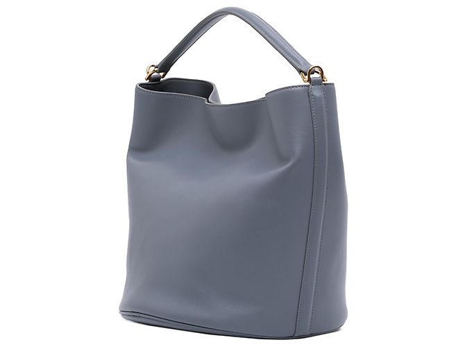 Céline Celine Bucket 16 aus glattem Kalbsleder in Grau Größe Medium Braun Anthrazitgrau - Ansicht 2