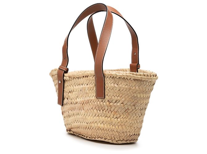 LOEWE Beige Small Raffia Anagram Basket Tote - Ansicht 2
