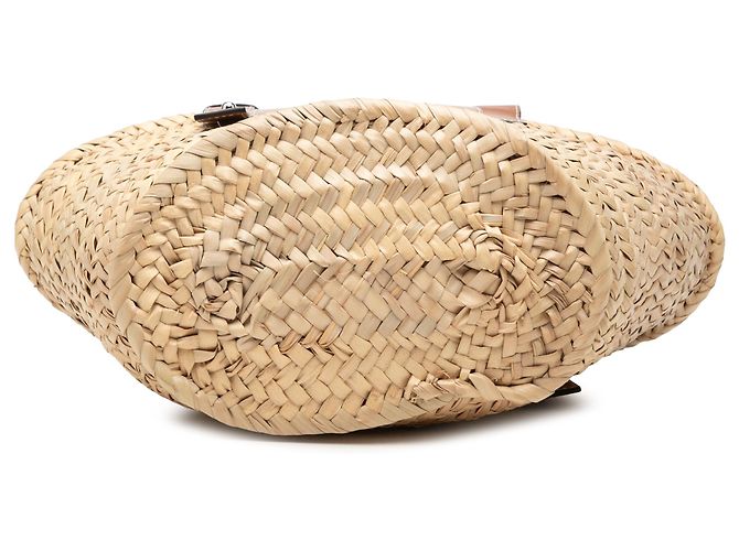 LOEWE Beige Small Raffia Anagram Basket Tote - Ansicht 3