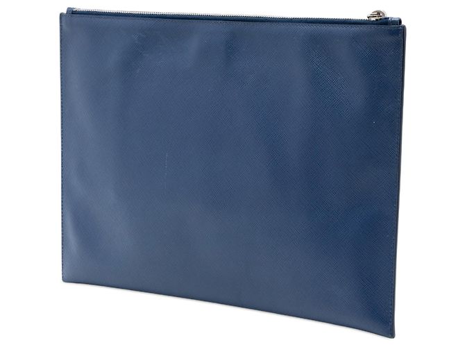 Clutch Prada Blue Saffiano Bellboy Voyage Blu scuro - vista 2