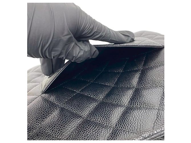 Chanel PST Coco Mark Caviar Leder Umhängetasche mit Kette Schwarz - Ansicht 10