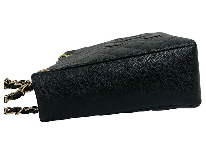 Chanel PST Coco Mark Caviar Leder Umhängetasche mit Kette Schwarz - Ansicht 5