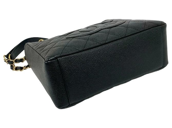 Chanel PST Coco Mark Caviar Leder Umhängetasche mit Kette Schwarz - Ansicht 7