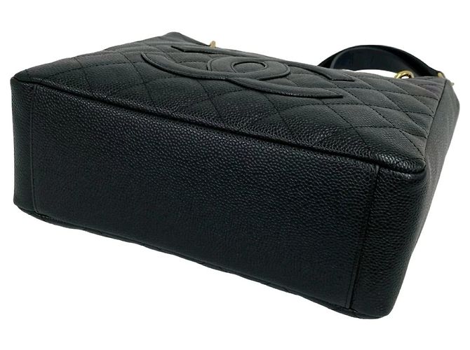 Chanel PST Coco Mark Caviar Leder Umhängetasche mit Kette Schwarz - Ansicht 8