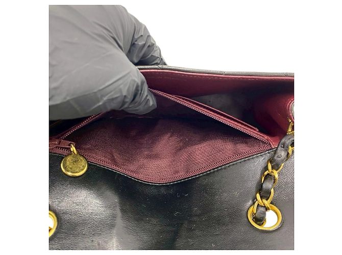 Borsa a tracolla Chanel Diana Matelassé Coco Mark in agnello Nero - vista 10