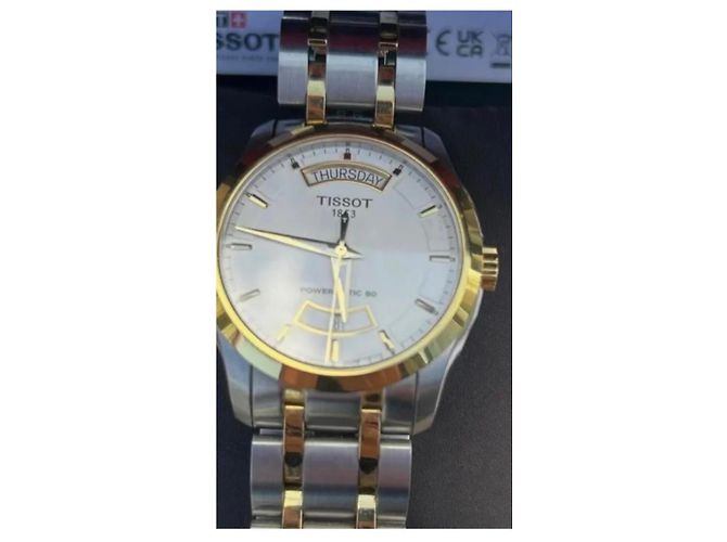 Relógio Tissot Powermatic 80 em aço inoxidável e ouro Branco Dourado - vista 2