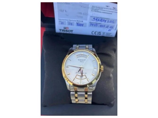 Relógio Tissot Powermatic 80 em aço inoxidável e ouro Branco Dourado - vista 3