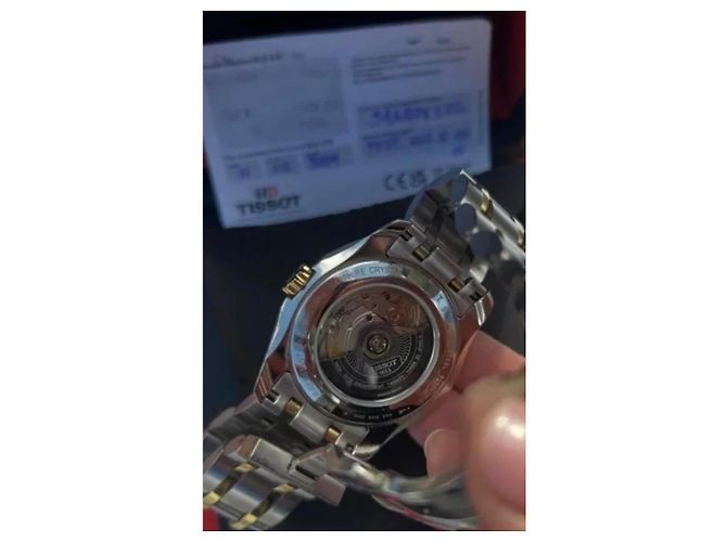 Relógio Tissot Powermatic 80 em aço inoxidável e ouro Branco Dourado - vista 4
