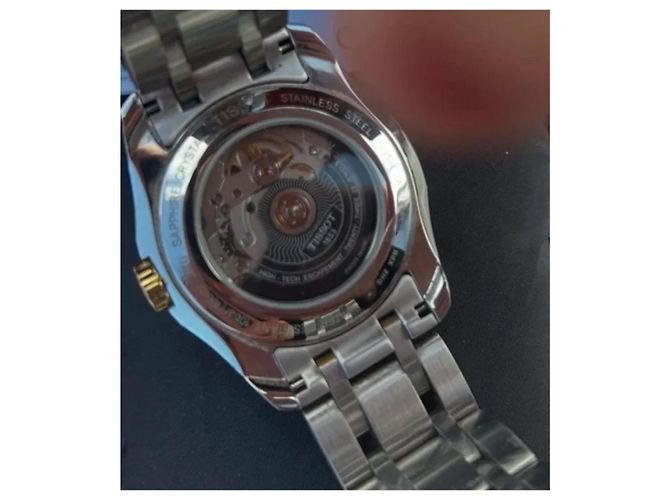 Relógio Tissot Powermatic 80 em aço inoxidável e ouro Branco Dourado - vista 5