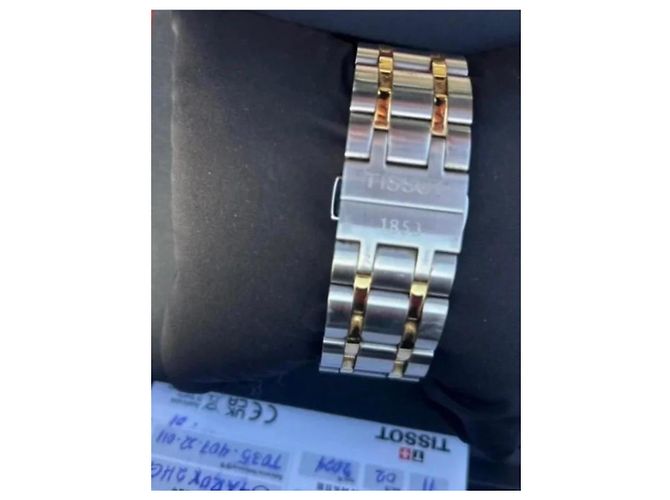 Relógio Tissot Powermatic 80 em aço inoxidável e ouro Branco Dourado - vista 7