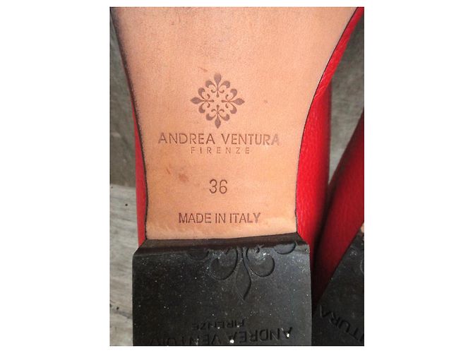 Autre Marque Andrea Ventura Firenze Mocassini in pelle rossa Rosso - vista 8