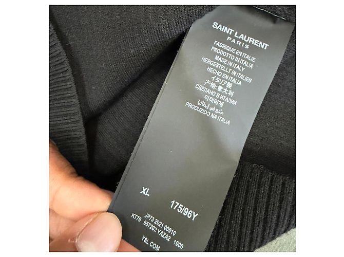 Saint Laurent Rippstrick-Rollkragenpullover aus schwarzer Wolle - Ansicht 5