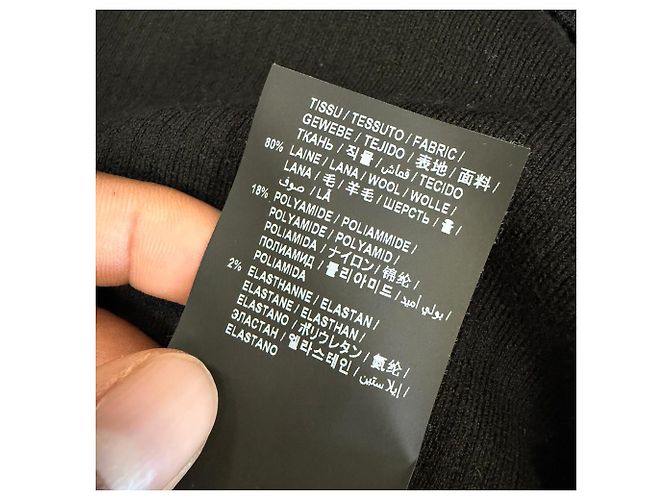 Saint Laurent Rippstrick-Rollkragenpullover aus schwarzer Wolle - Ansicht 6