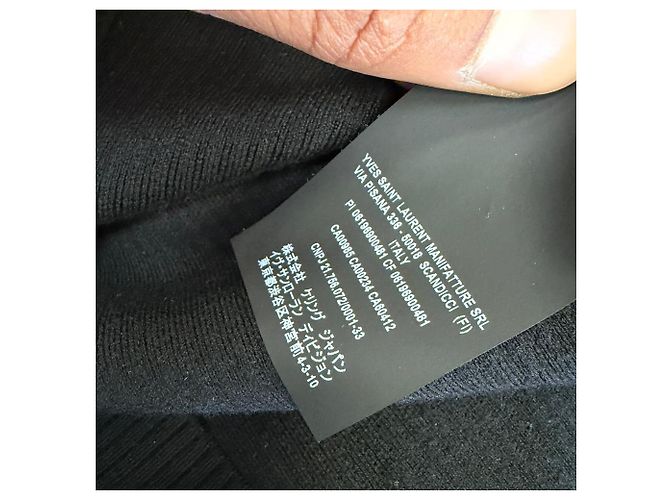 Saint Laurent Rippstrick-Rollkragenpullover aus schwarzer Wolle - Ansicht 8