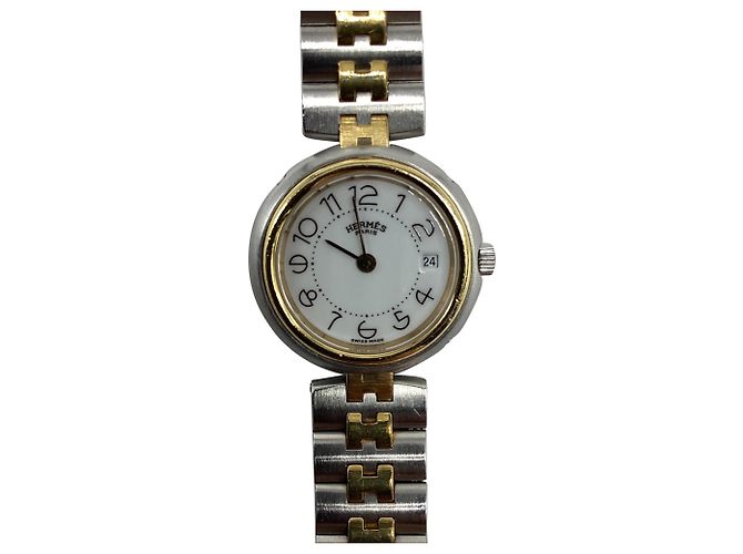Hermès Profile Quarz-Uhr aus silbernem Edelstahl - Ansicht 6