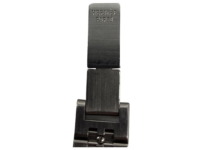 Hermès Profile Quarz-Uhr aus silbernem Edelstahl - Ansicht 8