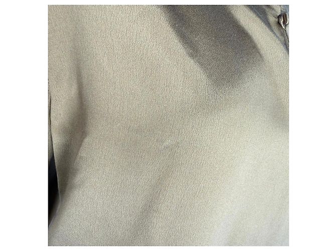 Camicetta Saint Laurent in seta marrone con spalle imbottite - vista 3