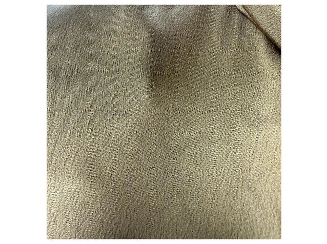 Camicetta Saint Laurent in seta marrone con spalle imbottite - vista 5