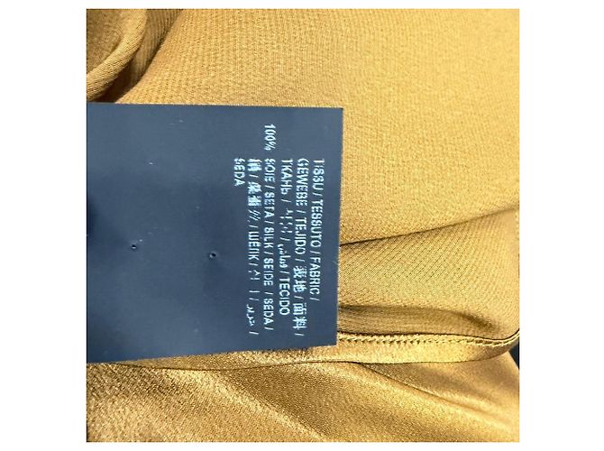 Camicetta Saint Laurent in seta marrone con spalle imbottite - vista 8