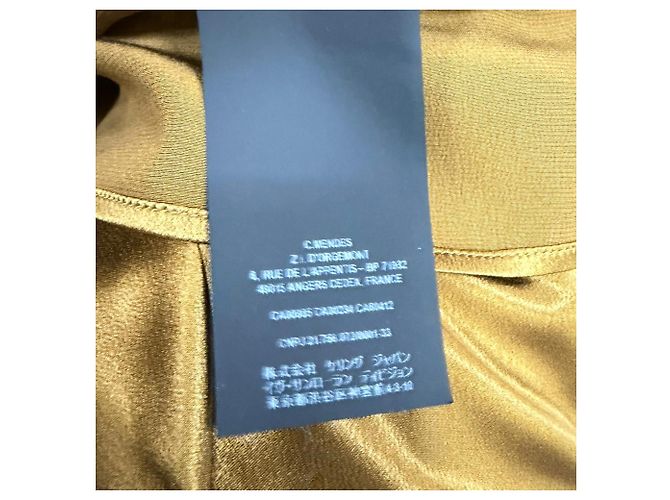 Camicetta Saint Laurent in seta marrone con spalle imbottite - vista 9