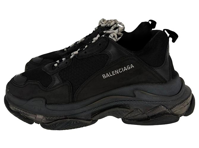 Balenciaga Triple S Sneaker mit transparenter Sohle aus schwarzem Polyester - Ansicht 4