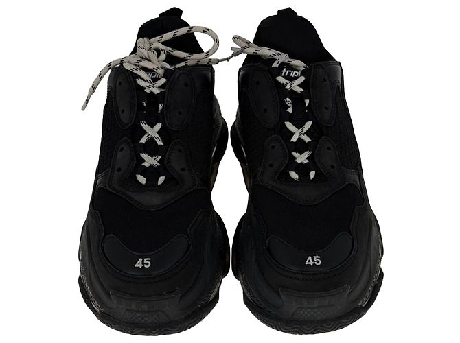 Balenciaga Triple S Sneaker mit transparenter Sohle aus schwarzem Polyester - Ansicht 6