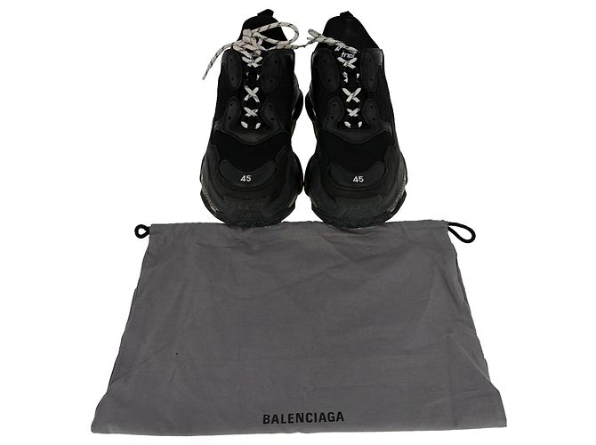Balenciaga Triple S Sneaker mit transparenter Sohle aus schwarzem Polyester - Ansicht 8