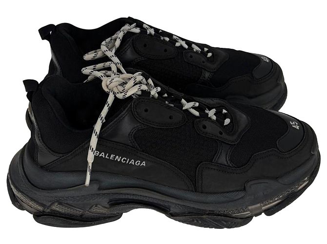 Balenciaga Triple S Sneaker mit transparenter Sohle aus schwarzem Polyester - Ansicht 9