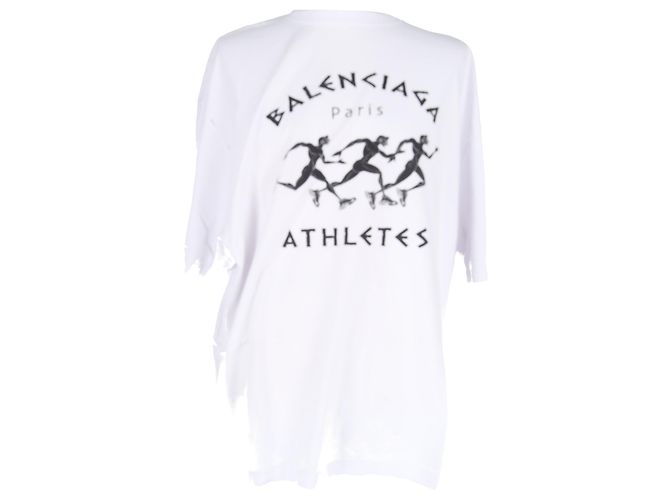 Camiseta oversized con estampado Balenciaga en algodón blanco Crudo - vista 2