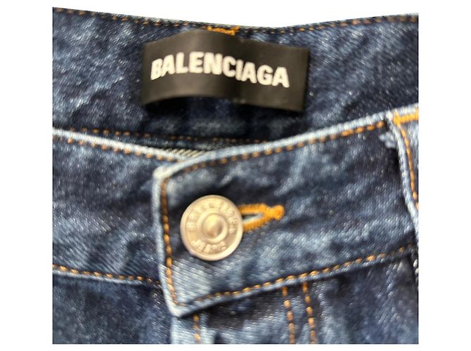 Everyday Vaqueros de pierna recta Balenciaga en algodón azul Azul claro - vista 5