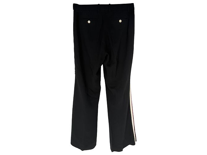 Pantalones de pierna recta con raya lateral Gucci en viscosa negra - vista 2