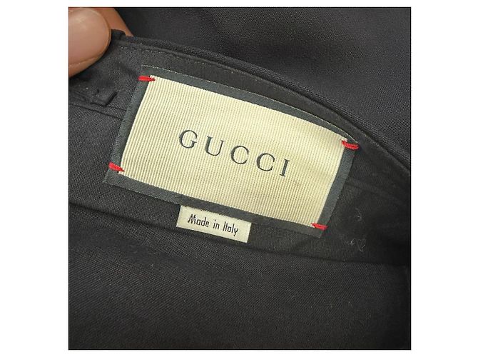 Pantalones de pierna recta con raya lateral Gucci en viscosa negra - vista 7