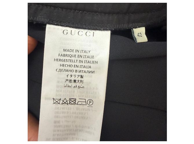 Pantalones de pierna recta con raya lateral Gucci en viscosa negra - vista 8