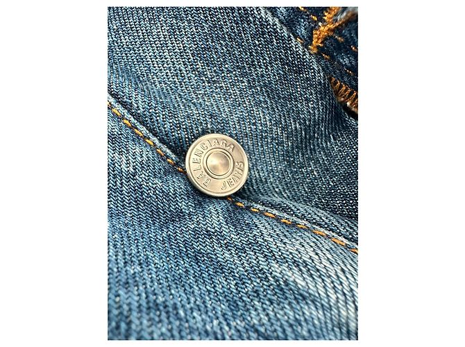 Jeans a vita media Balenciaga in cotone blu Stampa python - vista 8
