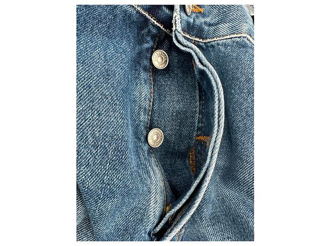 Jeans a vita media Balenciaga in cotone blu Stampa python - vista 9