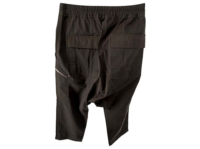 Rick Owens Zipped Cargo Pants in Black Polyester - view 2