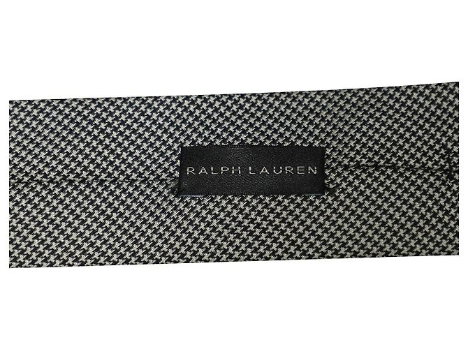 Ralph Lauren Houndstooth Tie in Grey Silk - view 5