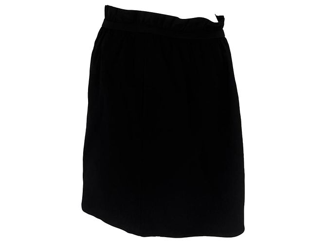 Versace Minirock mit geraffter Taille aus schwarzer Viskose - Ansicht 3