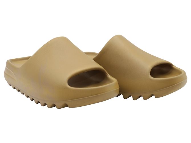 Ciabatte Yeezy Ochre in gomma Camel Giallo Cammello - vista 5