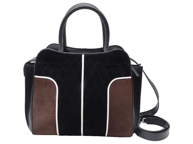 Borsa Sella Tod's in velluto marrone e pelle - vista 4