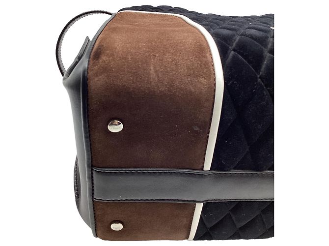 Borsa Sella Tod's in velluto marrone e pelle - vista 9