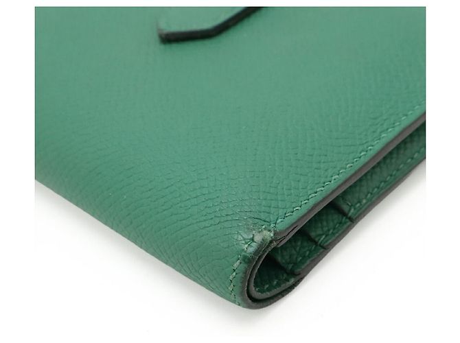 Cartera compacta Béarn en piel Epsom Hermès Verde - vista 3