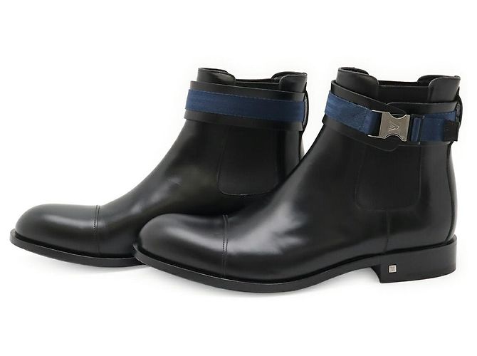 Stivaletti Louis Vuitton Damier Infini Nero Blu - vista 2