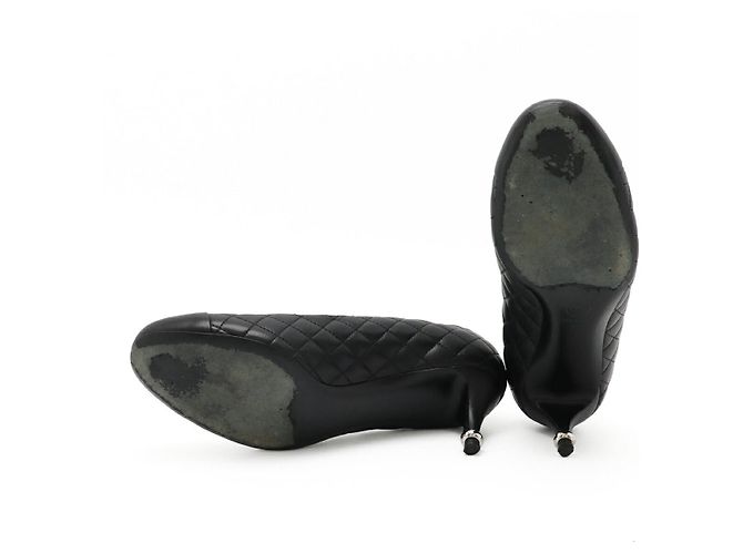 Timeless Chanel Matelasse Coco Mark Leder Pumps Schwarz - Ansicht 5