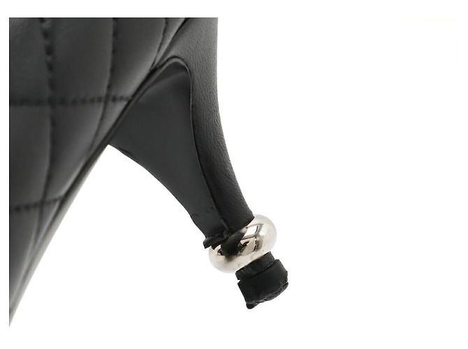 Timeless Chanel Matelasse Coco Mark Leder Pumps Schwarz - Ansicht 7